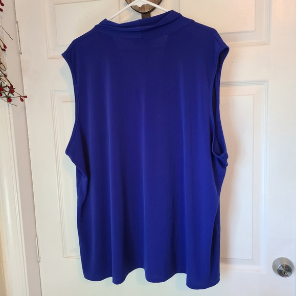 (1196) Dante Malan Woman's Sleeveless Blouse, Size: 3X Color: Blue - Picture 10 of 10